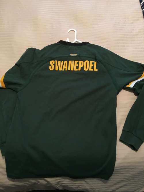 2000 SPRINGBOK RUGBY TRAINING JERSEY SIGNED BY WERNER SWANEPOEL - SIZE LARGE