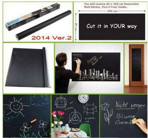 Removable Blackboard Sticker Vinyl Wall Sticker Chalkboard Decal 45 x 200cm
