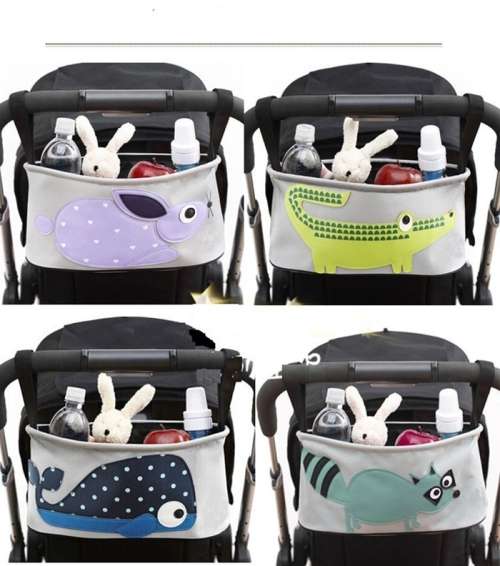 Baby Stroller Pram Organizer Bag Basket Storage Diapers/ Nappies with Cup/ Bottle Holder
