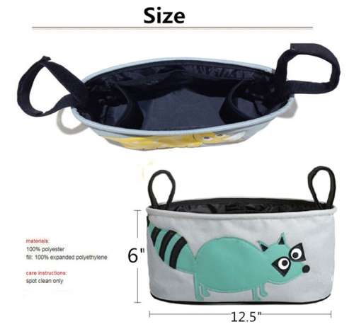 Baby Stroller Pram Organizer Bag Basket Storage Diapers/ Nappies with Cup/ Bottle Holder