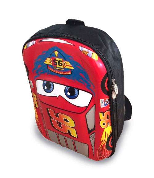 Kids 3D Mc Queen RED Car Backpack Lunch Bag Travel Pre School