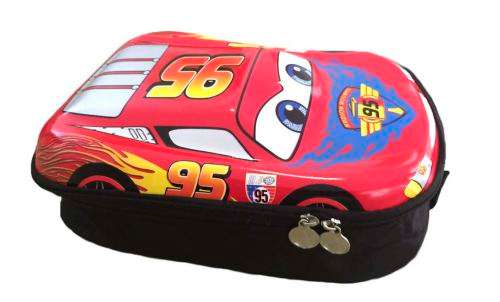 Kids 3D Mc Queen RED Car Backpack Lunch Bag Travel Pre School