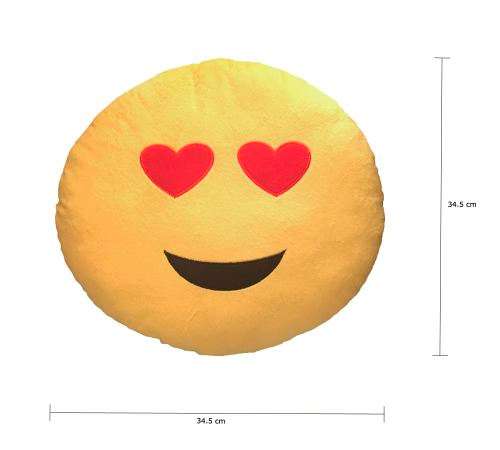 34.5cm Emoji Expressions Round Yellow Bed Throw Pillows Plush Sofa Car Cushion Gift