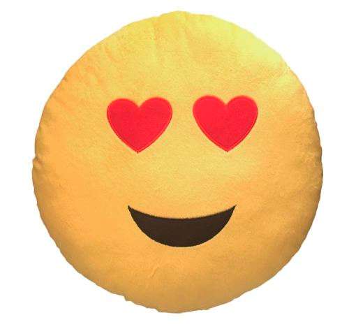 34.5cm Emoji Expressions Round Yellow Bed Throw Pillows Plush Sofa Car Cushion Gift