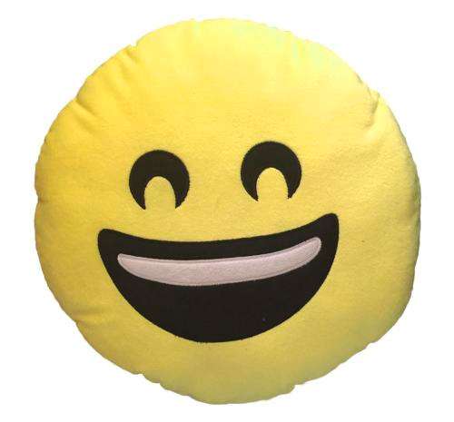 34.5cm Emoji Expressions Round Yellow Bed Throw Pillows Plush Sofa Car Cushion Gift