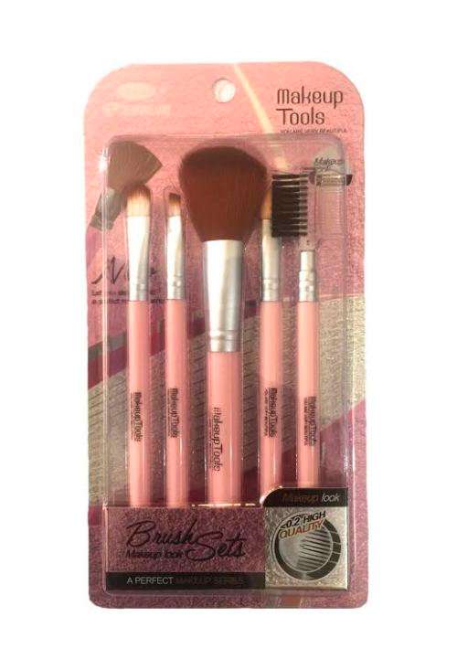 5-Piece Makeup Tools Brush Set Pink Gift with  "You are Beautiful" written on it