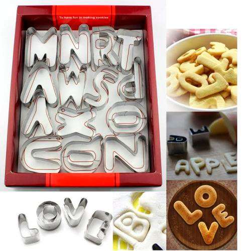 BIG 26 Alphabets Cookie Cutters Cake Decorating Set Mould 8cm Tall