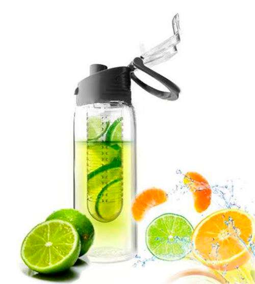 800ML Fruit Juice Infusion Infuser Flavored Water Bottle Sports Health Flip Lid Gym Cycling