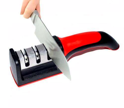 Three Stage Knife Fast Sharpener System for Both Steel and Ceramic Knives