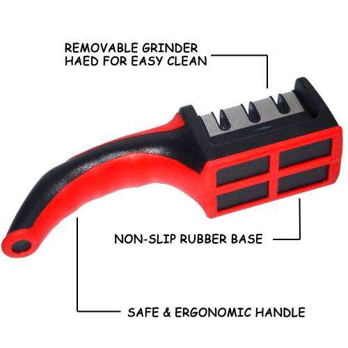 Three Stage Knife Fast Sharpener System for Both Steel and Ceramic Knives