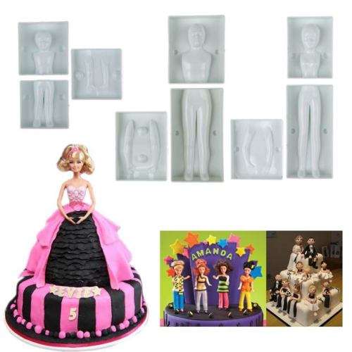 Bake 3D Cake with FOUR People Moulds Decorate Family Figurines Man Women Child