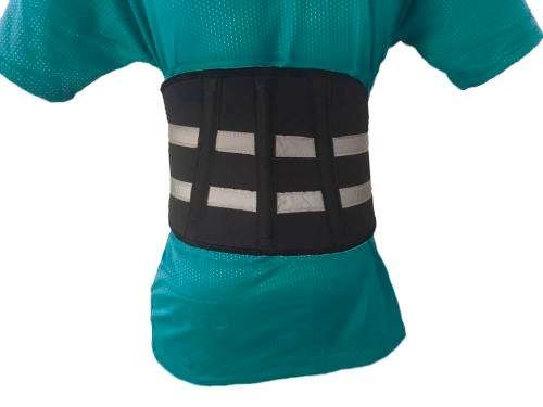 Low Back Pain Strain Relief Glisten Warning Motorcycle Waist Support Belt Black