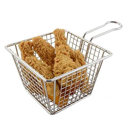 Small Stainless Steel Serving Basket Kitchen Cooking Tool Food Presentation Tableware