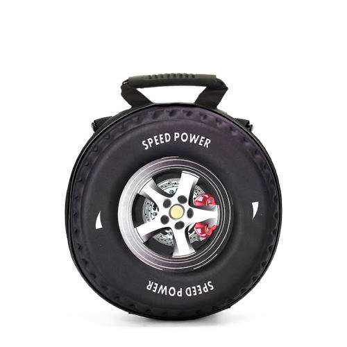 Kids 3D Unique Car Tyre Wheel Backpack Bag for Kindergarten Children BLACK