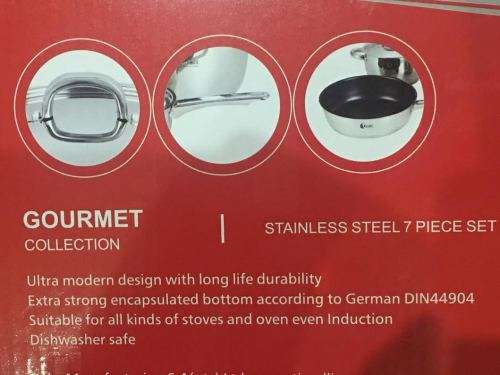 Tissolli Heavy Bottom 7 Piece Gourmet Stainless Steel Induction Cookware Set