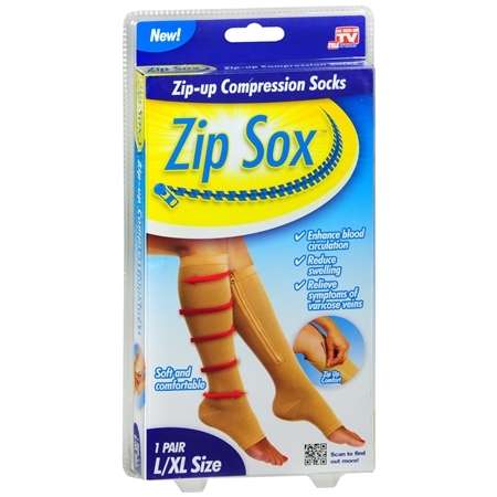 Brand New Zip Up Sox Size L/XL UNISEX Compression Socks Circulation Swelling Pain