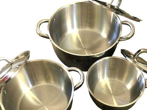 Tissolli Heavy Bottom 7 Piece Gourmet Stainless Steel Induction Cookware Set