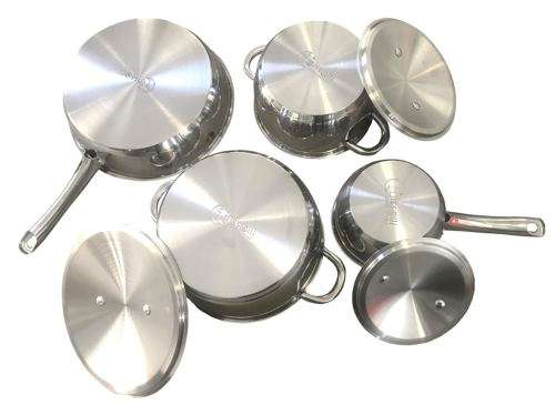 Tissolli Heavy Bottom 7 Piece Gourmet Stainless Steel Induction Cookware Set