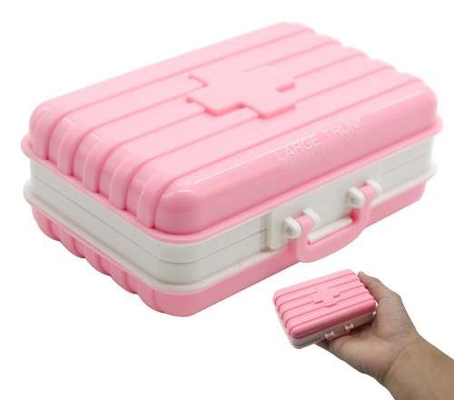 Cute Suitcase Storage Box Travel Tablets Pills Snacks Earrings Organizer Case