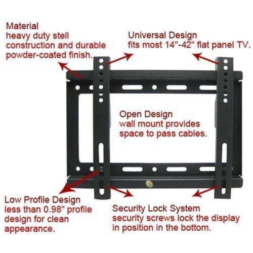 Universal TV Wall Mount Bracket for 14''- 42''LED LCD Plasma Flat Panel Upgrade to 55"