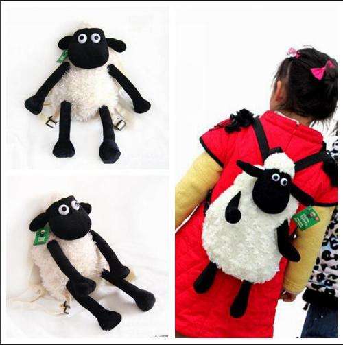 Shaun The Sheep Cute Furry Plush Baby Toddler Kid Backpack Bag