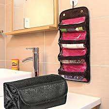 Roll-N-Go Black Cosmetics Bag Toiletries Jewelery Bathroom Organizer