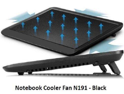 Notebook Cooler Pad Black Super Silent for 12 to 17 Inches Stops Overheating