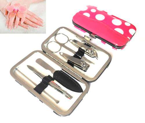 Travel 6-Piece Manicure Pedicure Kit Case 3 Colors Available