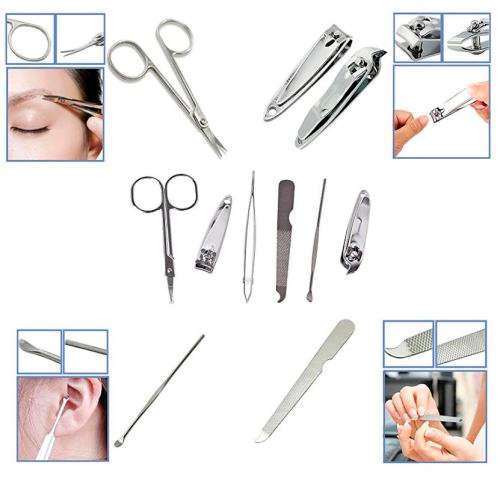 Travel 6-Piece Manicure Pedicure Kit Case 3 Colors Available