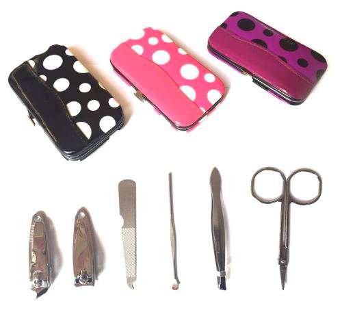 Travel 6-Piece Manicure Pedicure Kit Case 3 Colors Available