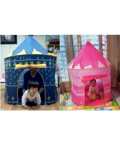 Play Tent Indoor Outdoor Castle Kids Toddlers Children Portable Cubby House Blue