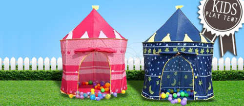 Play Tent Indoor Outdoor Castle Kids Toddlers Children Portable Cubby House Blue
