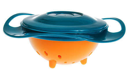 Universal Gyro Bowl that Never Spills! Baby Toddler 360 Rotate Non Spill Bowl