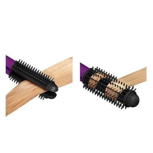 4-IN-1 Styler Ionic Hot Brush and Ceramic Flat Iron Straightens Curls Shines Volumizes hair