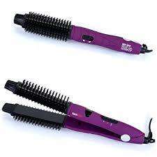 4-IN-1 Styler Ionic Hot Brush and Ceramic Flat Iron Straightens Curls Shines Volumizes hair