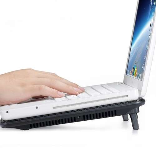 Notebook Laptop Cooler Pad Black Super Silent for 12 to 17 Inches Stops Overheating