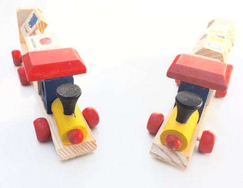 Set of 2 Wooden Toy Educational Trains Toddlers Numbers Or Alphabets Combo