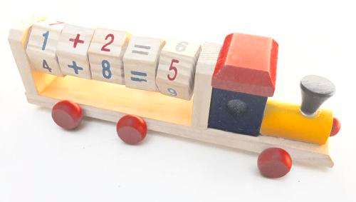Set of 2 Wooden Toy Educational Trains Toddlers Numbers Or Alphabets Combo