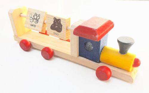 Set of 2 Wooden Toy Educational Trains Toddlers Numbers Or Alphabets Combo