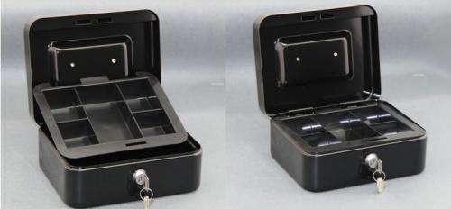 Medium Metal Cash Money Jewelry Box Security Lockable Home 20cm x 16cm x 9cm