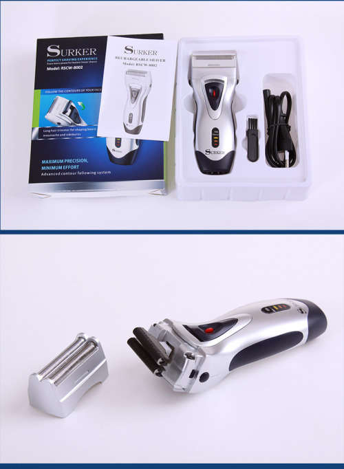 Surker Professional Washable Rechargeable Dual Electric Shaver RSCW-8002