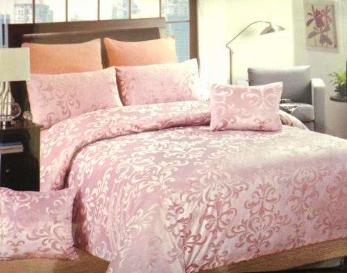 NEW 8 Piece Charming Pale Pink Designer Comforter Set Polyester Queen Size