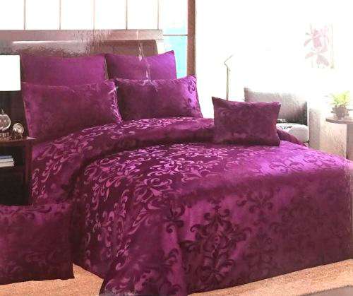 NEW 8 Piece Purple Designer Comforter Set Polyester Queen Size