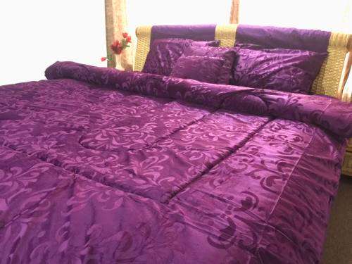 NEW 8 Piece Purple Designer Comforter Set Polyester Queen Size