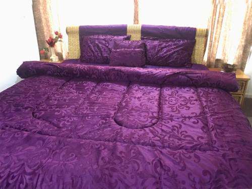 NEW 8 Piece Purple Designer Comforter Set Polyester Queen Size