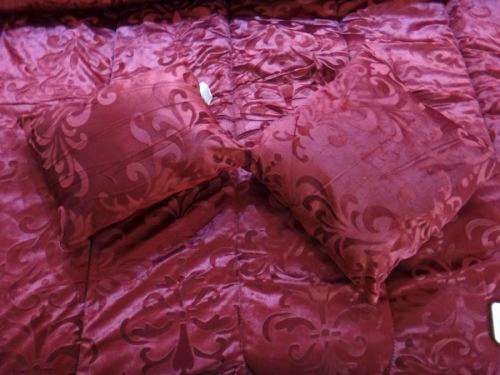 NEW 8 Piece Red Designer Comforter Set Polyester Queen Size
