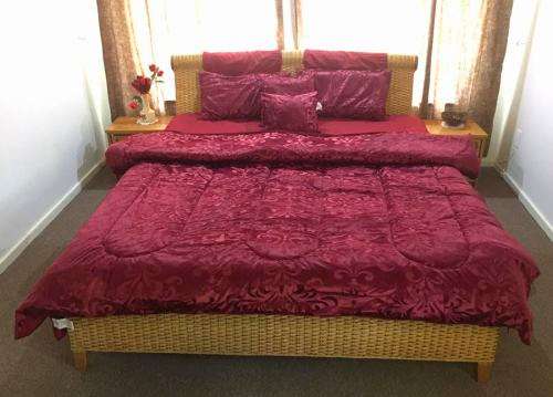NEW 8 Piece Red Designer Comforter Set Polyester Queen Size