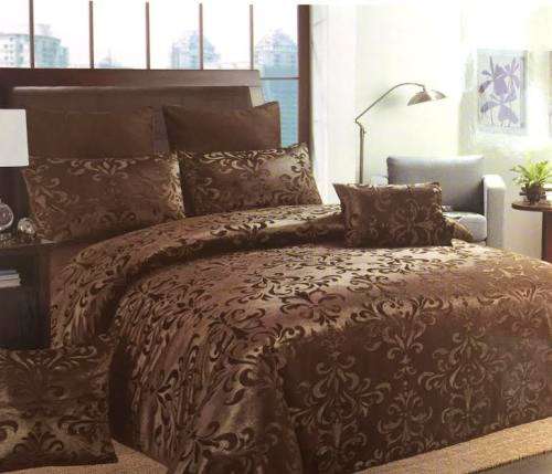 NEW 8 Piece Brown Designer Comforter Set Polyester Queen Size