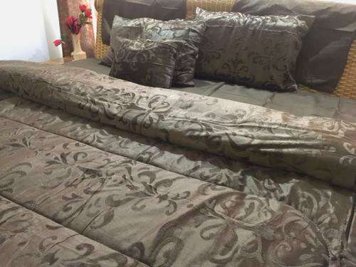 NEW 8 Piece Brown Designer Comforter Set Polyester Queen Size