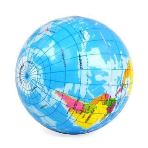 WORLD MAP EARTH GLOBE STRESS RELIEF BALL ATLAS GEOGRAPHY TOY